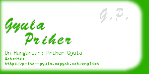 gyula priher business card